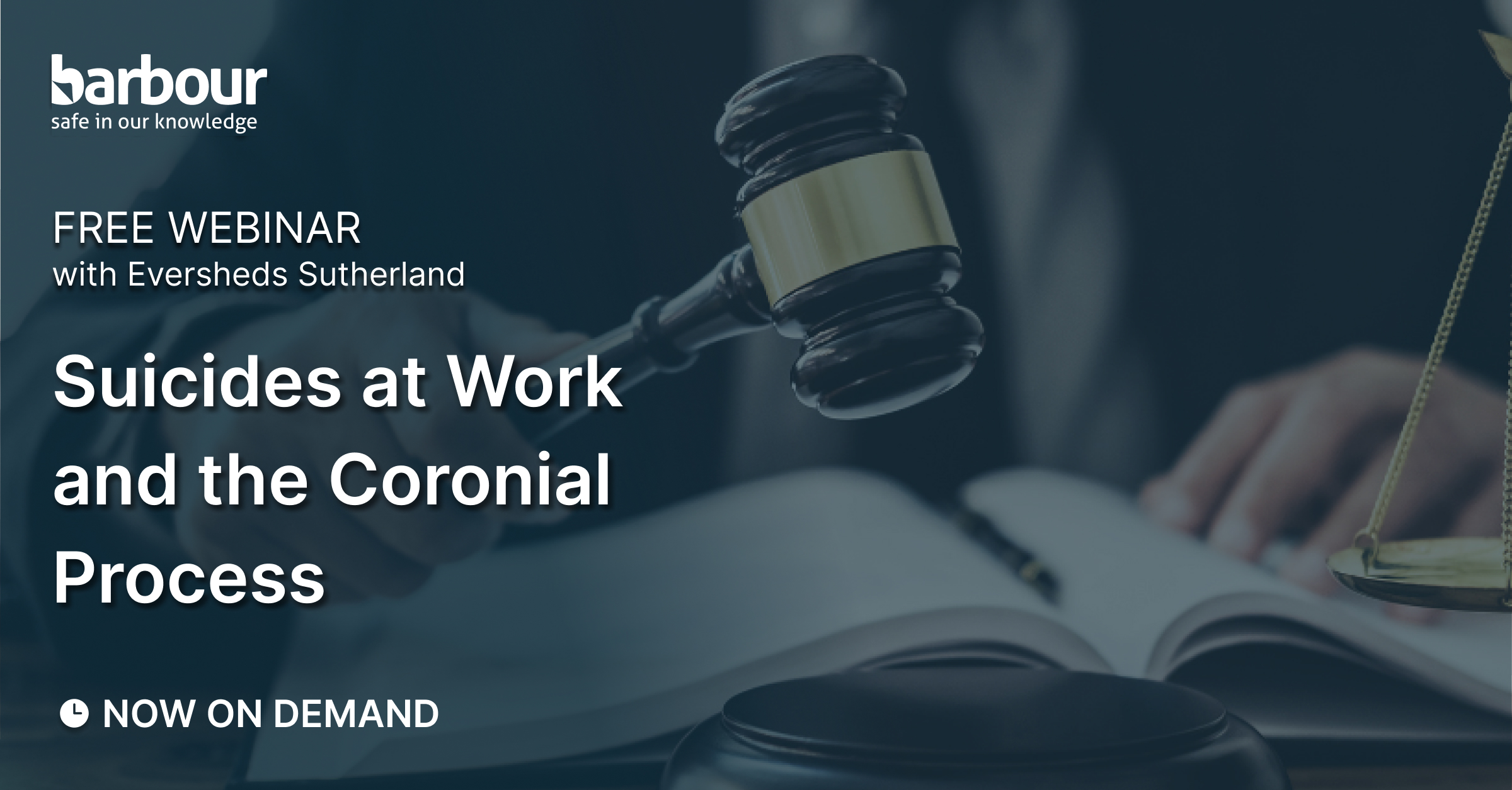 legislative hammer with copy written over the to[p stating suicides at work and the coronial process on demand now