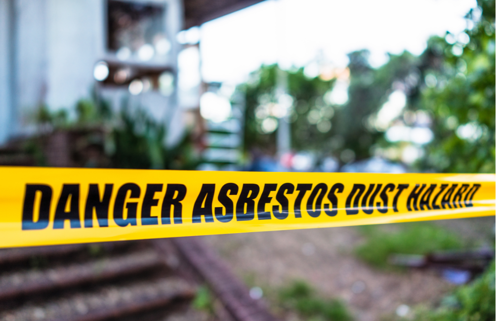 Asbestos tape around scene