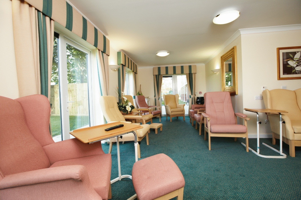 A sitting area, communal room for a care home