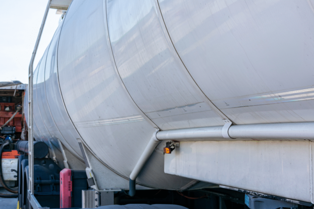 White tank on a truck