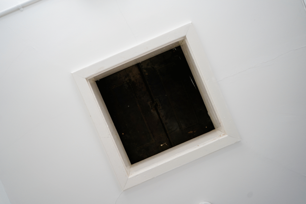 loft hatch with a white ceiling