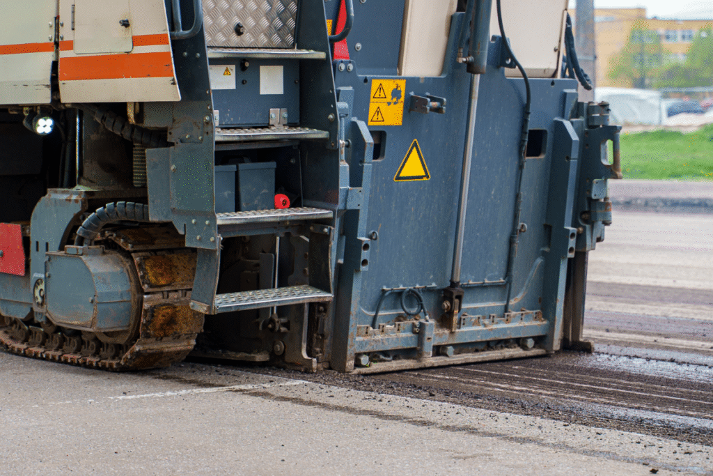 road milling machine working on a road