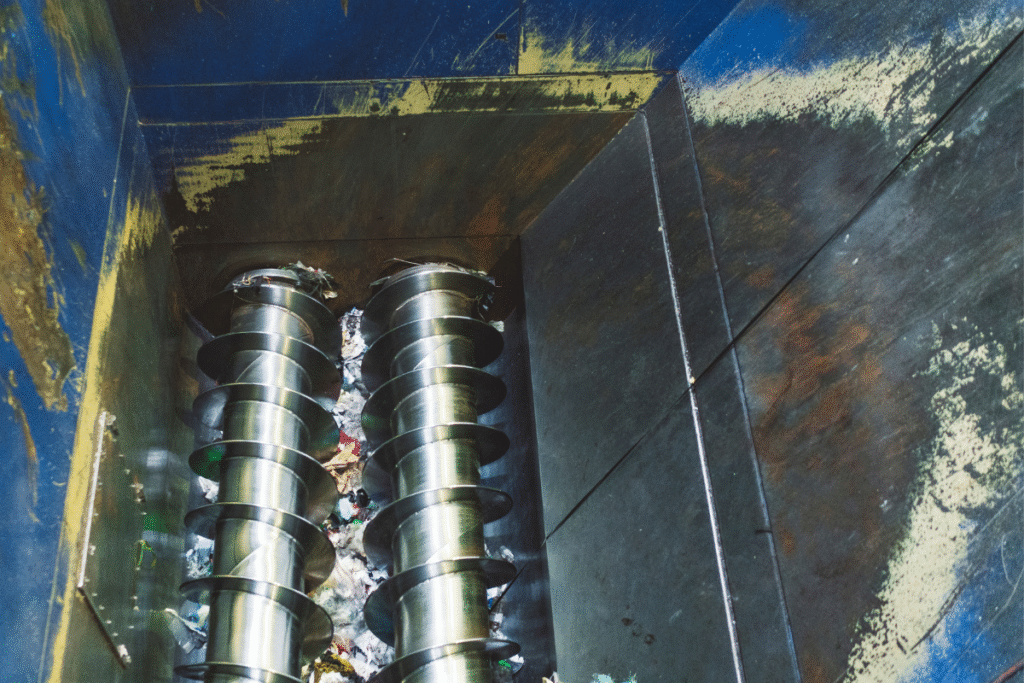 inside a waste grinder machine