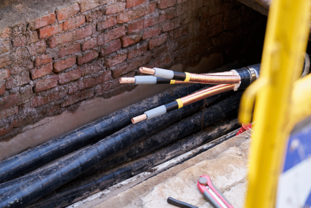 live underground cable wires with copper coating
