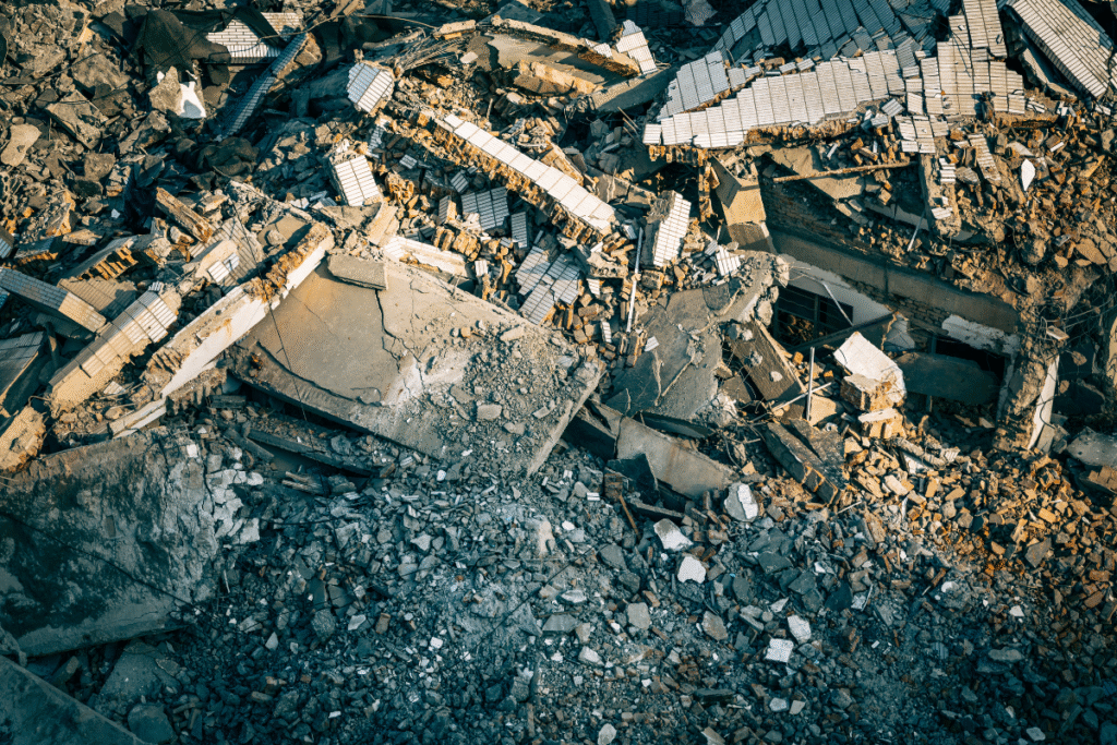 scattered construction and demolition waste