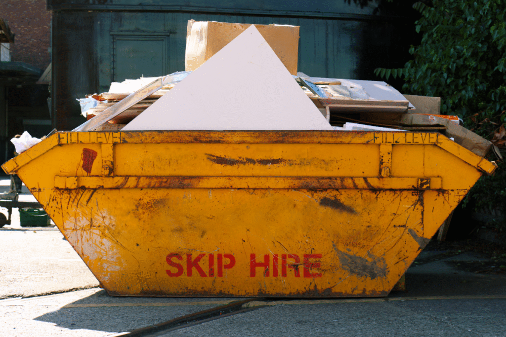 skip with rubbish in