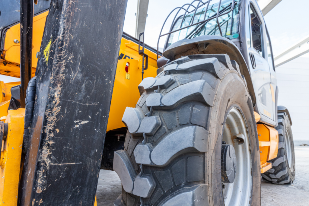 Close-up of a telehandler