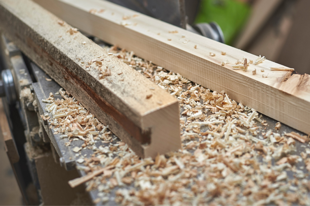 wood dust coming off wooden panels