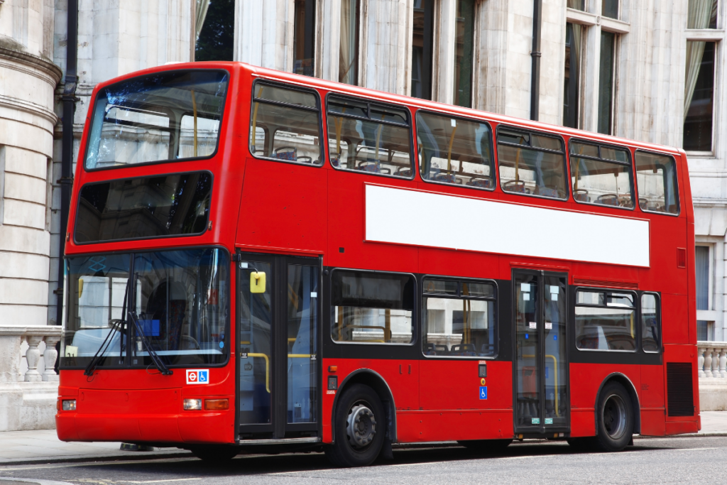 London red bus on the road