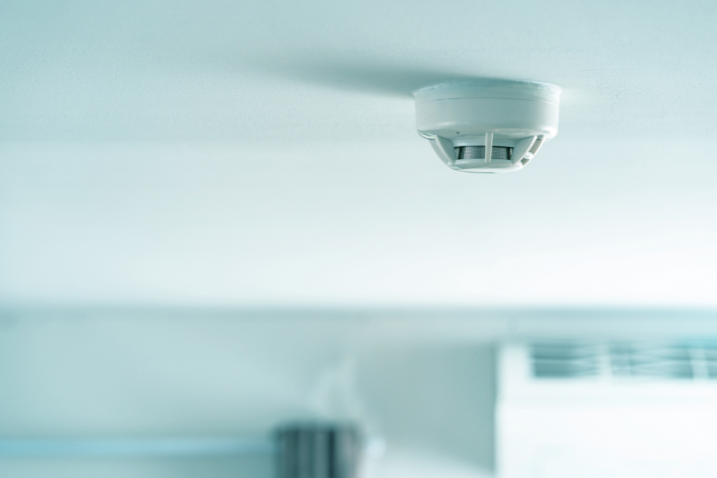 fire alarm on the ceiling of a property