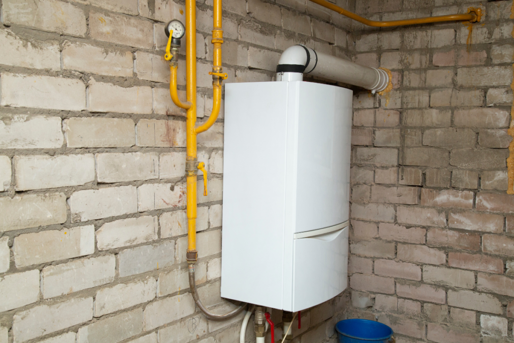 white gas boiler